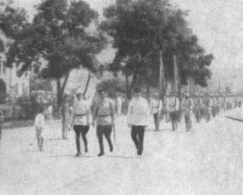 A detachment of the Red Guard, formed in the Crimea in 1919.